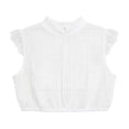 thumbnail image 5 of THDHVS Girls Shirts,Lace Flower Hollow Out Ruffle Trim Short Sleeve Crop Top Oktoberfest Wear for Girls,Girls Tops White 9-10 Years, 5 of 6
