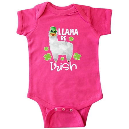 

Inktastic St. Patrick s Day Llama Be Irish with Green Shamrocks Gift Baby Boy or Baby Girl Bodysuit