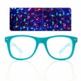 thumbnail image 2 of Starburst Diffraction Glasses - For Rave, Music Festival, Holiday Lights, and More - Light Blue Frame, 2 of 4