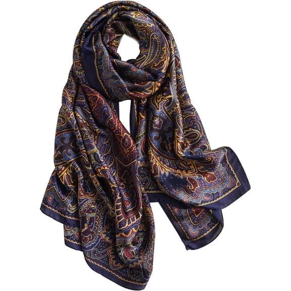 NUWEERIR Womens 100% Large Mulberry Silk Scarf Long Satin Scarf Fashion Lightweight Wraps