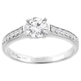 thumbnail image 1 of 14K White Gold Natural Diamond Engagement Ring Round 0.92 cttw, size 5, 1 of 3