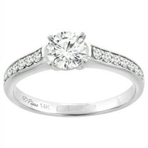 14K White Gold Natural Diamond Engagement Ring Round 0.92 cttw, size 5