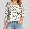 thumbnail image 2 of Towmus 3/4 Length Sleeve Womens Tops Womens Blouses Work Shirts Dressy with Button Down Blouses Fashion Clothing, 2 of 5