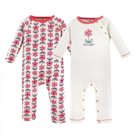 UPC: 0660168686005 | Touched by Nature Baby Girl Organic Cotton Coveralls 2pk  Flower  9-12 Months