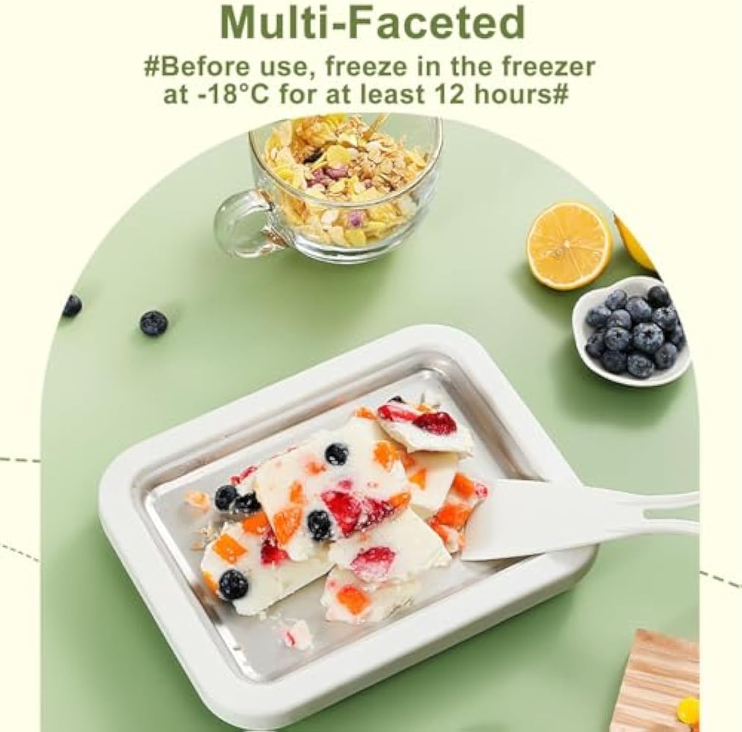 Myfroroll Ice Cream,Rolled Ice Cream Maker Tray with 2 Spatulas, 304 Stainless Steel Cool Plate for Fun Family Activities,Frozen Yogurt Rolls,for Family Hands-on Activities