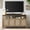 Oak, variant on SICOTAS Boho TV Stand for TVs up to 65", Rattan 29.5" Tall Entertainment Center with Storage Cabinets & Adjustable Shelves , TV Console Table for Living Room, Black Oak
