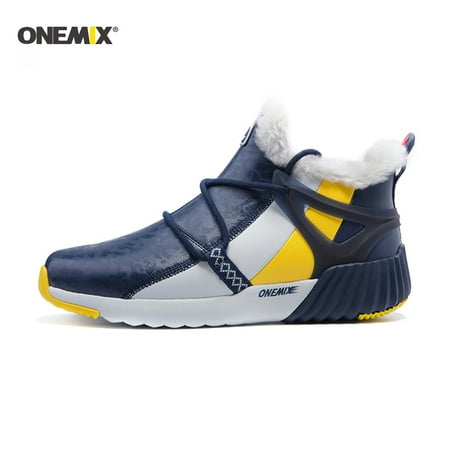 

ONEMIX Men s Warm Snow Boots Fur Lined Waterproof Winter Shoes Anti-Slip Lightweight Ankle Boot Outdoor Hiking Boots Anti-Slip Water-Resistant