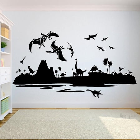 Kids Wall Decor Dinosaur Boys Wall Decals Baby Stickers Nursery Cartoon Art Bedroom Kids Girls Boys Teenager Room Decor 57x31cm