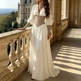thumbnail image 5 of WPPGONE Wedding Guest Dresses for Women V-Neck Long Sleeve High Waist Draped Maxi A-Line Dress Flowy Swing Party Gown Evening Holiday Wear, 5 of 8