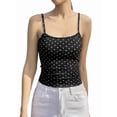 thumbnail image 3 of Women'S Cute Cropped Tank Tops Summer Polka Dots Y2K Going Out Basic Sleeveless Camisole Shirts Black XL, 3 of 7