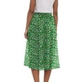 thumbnail image 5 of vigerkar Women's Midi Skirts High Waisted Pleated A-Line Swing Skirts Summer Floral Long Skirts with Pockets Green, M, 5 of 6