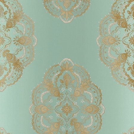 Kenneth James Mirador Aqua Global Medallion Wallpaper