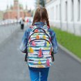 thumbnail image 6 of FORMRS Kids School Backpack Elementary Student Unisex Travel Bookbag with Reflective Stripes, Yellow Hand Drawn Sailboats, 6 of 7
