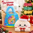 thumbnail image 5 of Christmas Pincandy Funny Dumpling Plush Pillow,Cute Steamed Bun Squishy Stuffed Toy with Christmas Themed Design & Cute Steamer Gift Box,Soft Decompression Fidget for Anxiety Relief,Novelty Christmas, 5 of 7
