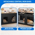 thumbnail image 6 of Dextrus 60" Large Double Door Dog Crate Furniture with Locks, Indoor Dog Cage Table with Removable Divider & 2 Storage Drawers, Black, 6 of 9