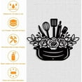 thumbnail image 3 of Rose Pot Metal Wall Art Decor Matte Style Wall Hanging Decor Silhouette Wall Art for Kitchen Home Garden Hotel Office Wall Festival Decoration Gift 9.41×11.8 Inch Black, 3 of 7