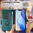 thumbnail image 6 of Allytechgroup PU Leather Wallet Case for Apple iPhone 16, Slim Folio Cover with Magnetic Closure RFID Blocking 3 Card Slots & Cash Pocket Protective Shockproof Flip Stand Case, Darkgreen, 6 of 10