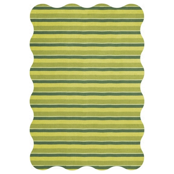 Homee Hand Tufted Woollen Rugs Scallop Lime Green Rug Available In All Sizes 5x8 ft 6x9 ft 8x10 ft