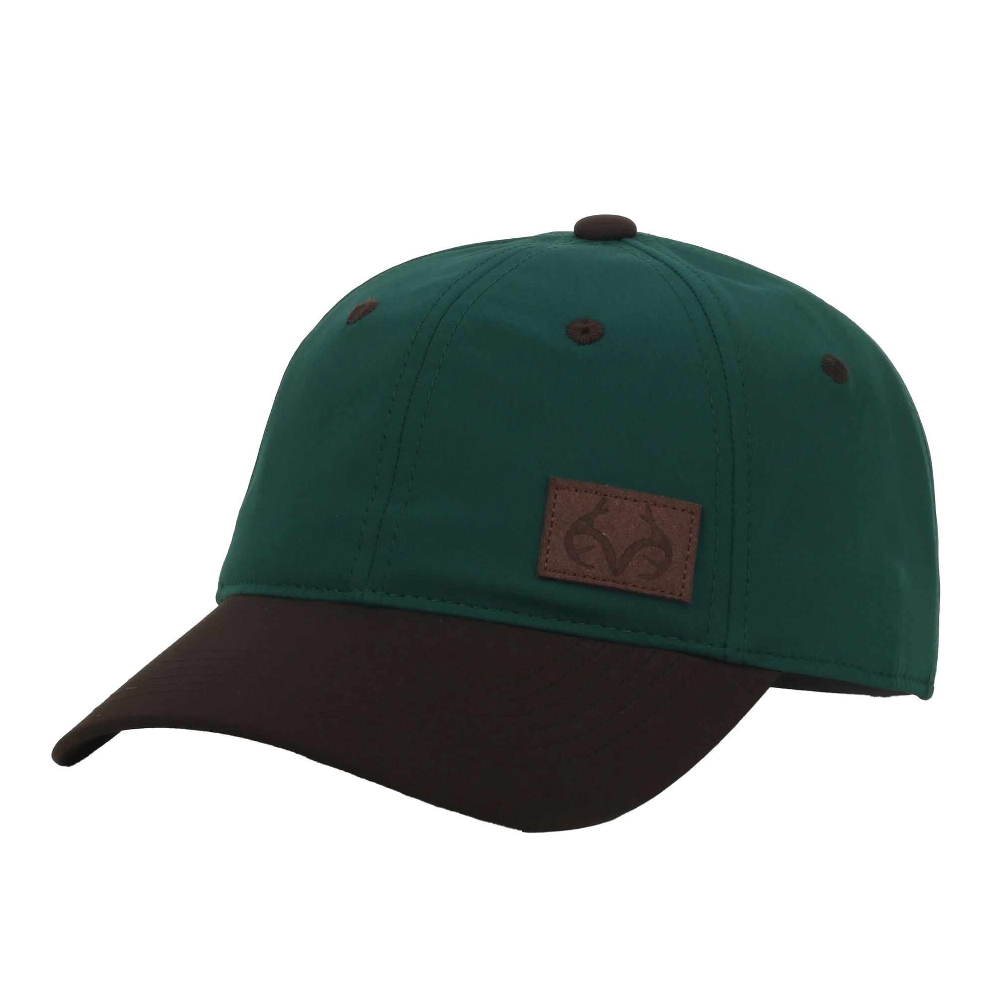 Realtree Unstructured 6-Panel Dad Hat – Debossed Suede Patch Logo Cap, Dark Green, One Size