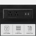 thumbnail image 4 of Mobile Printer Cart Printer Stand with Storage Rolling Cart with Power Outlets and USB Ports Home Printer Table with Hooks for Office Living Room PTHBE, 4 of 9