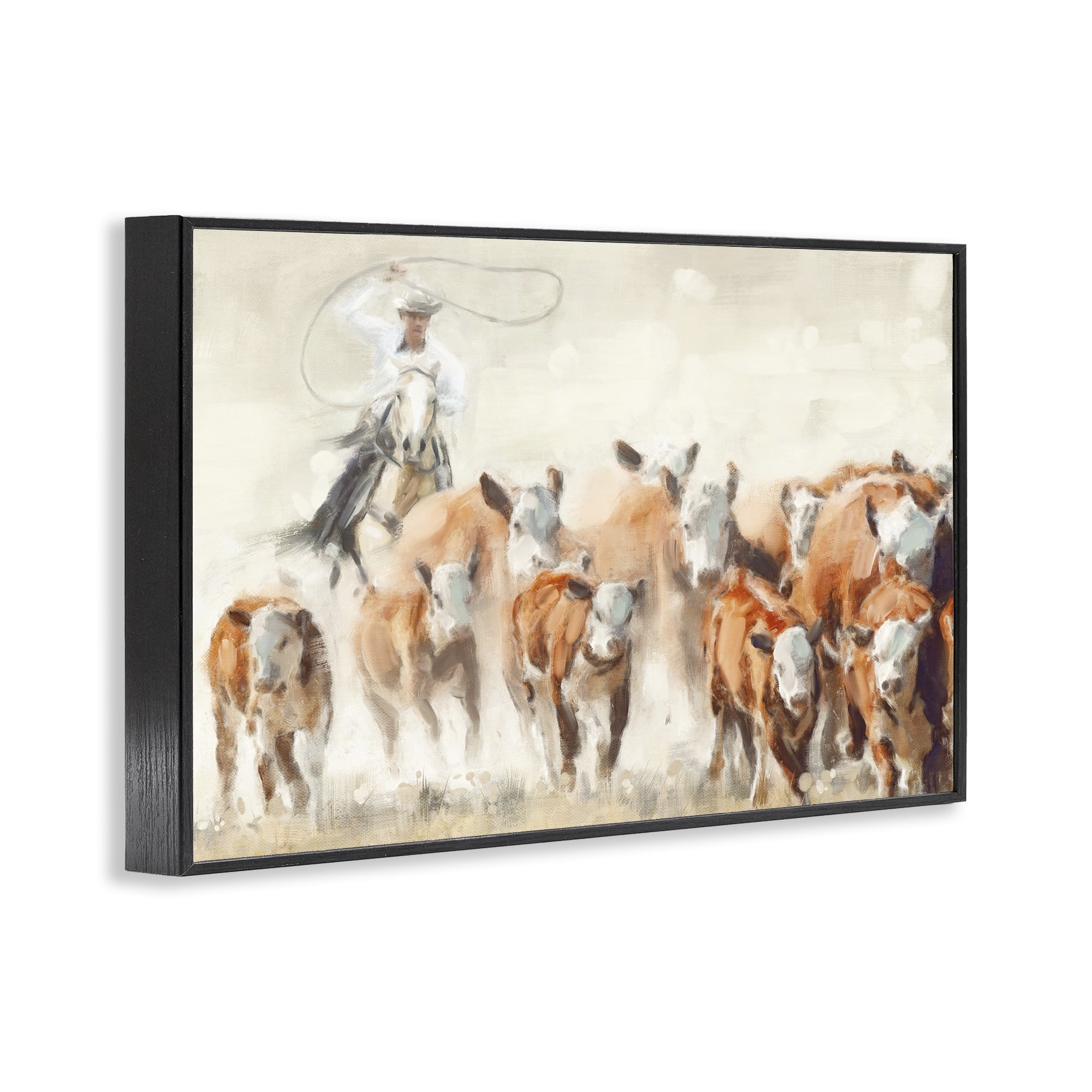 Stupell Industries Equestrian Round Up Animals & Insects Painting Black Framed Art Print Wall Art, 24 x 16