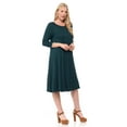 thumbnail image 3 of Pastel by Vivienne Women's A-Line Trapeze Midi Dress Plus Size Hunter-Green XX-Large, 3 of 4