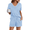 Blue, variant on Womens Pajamas Sets Soft 100% Cotton Pjs Short Sleeve Lounge Sets Casual Two Piece Pjs With Pockets