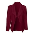 thumbnail image 3 of Gibobby Blazer de mujer casual chamarra casual para mujer de manga larga con solapa y botones delanteros abiertos para trabajo negocios con bolsillos(Vino,XL), 3 of 5