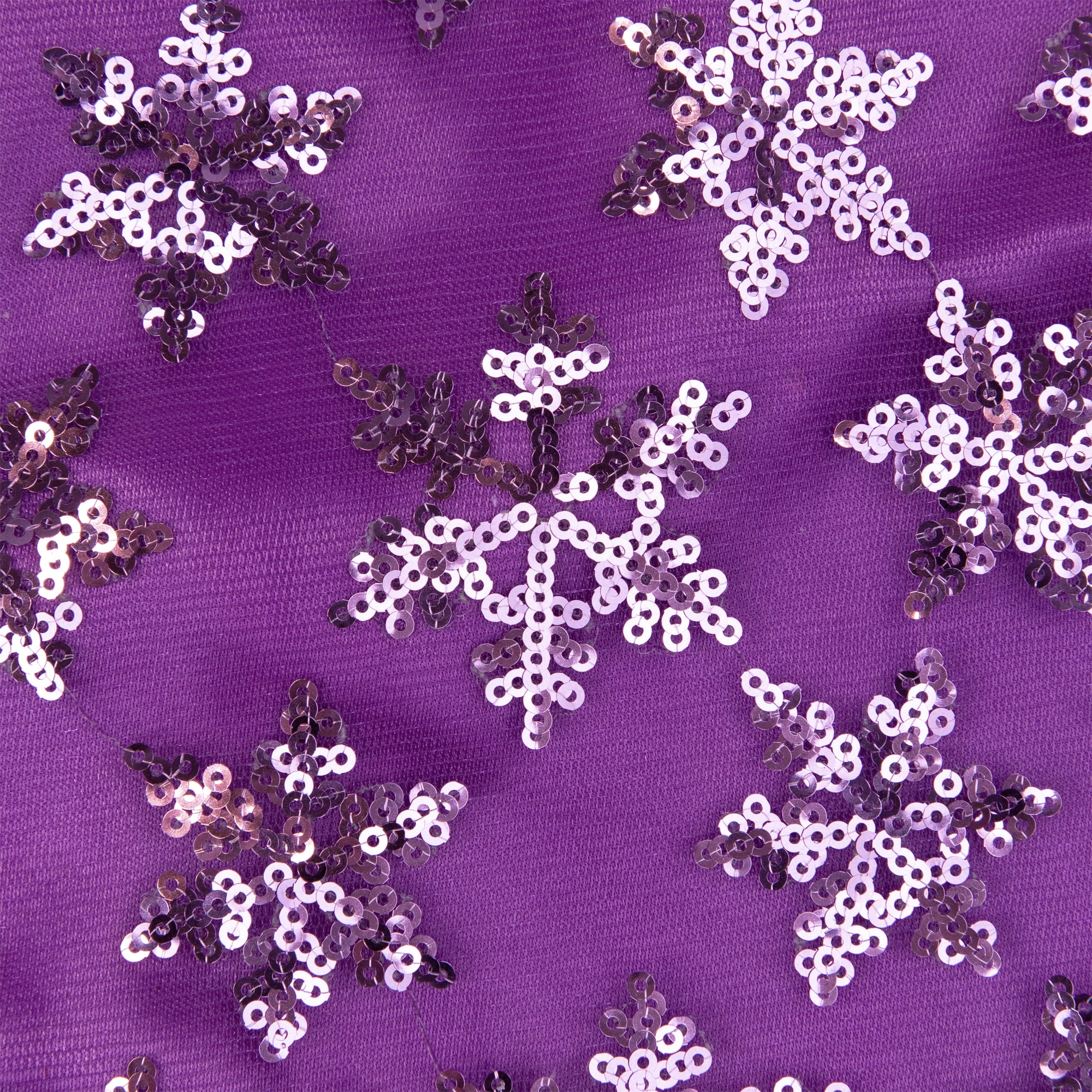 20" Decorative Purple Sequin Snowflake Pattern Mini Christmas Tree Skirt