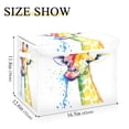 thumbnail image 3 of Storage Box With Lid 16.5x12.6x11.8In Foldable Stacked Household Storage Box Rainbow Pretty Giraffe, 3 of 7