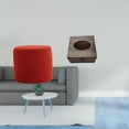 thumbnail image 2 of CoudarTitie Round Ottoman Foot Rest Stool Bench Seat Chair Cylinder Sofa Tea Stool with Wooden Tissue Box Facial Tissue Holder Case Dispenser Organizer Hand Towel Storage Tray Napkin Holder for, 2 of 8