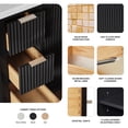 thumbnail image 7 of ARIEL Milan 37 Inch Right Offset Single Oval Sink Bathroom Vanity with Pure White Quartz Countertop 1.5 Inch in Black, 7 of 7