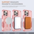 thumbnail image 6 of TECH CIRCLE for iPhone 15 Magnetic Armor Hybrid Case with Invisible Stand [Compatible with MagSafe] Military Grade Rugged Protection Heavy Duty Shockproof Case for Wamen Men,Pink, 6 of 7