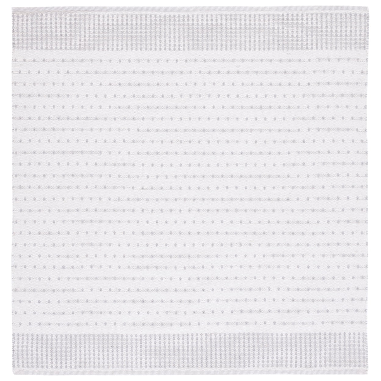 SAFAVIEH Montauk Nuala Abstract Dots Cotton Area Rug, Light Grey/Ivory, 6' x 9'