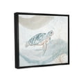 thumbnail image 4 of Stupell Industries Drifting Sea Turtle Serene Ocean Wave Atmosphere Painting Metallic Gold Floating Framed Canvas Print Wall Art, Design by Patricia Pinto, 4 of 5
