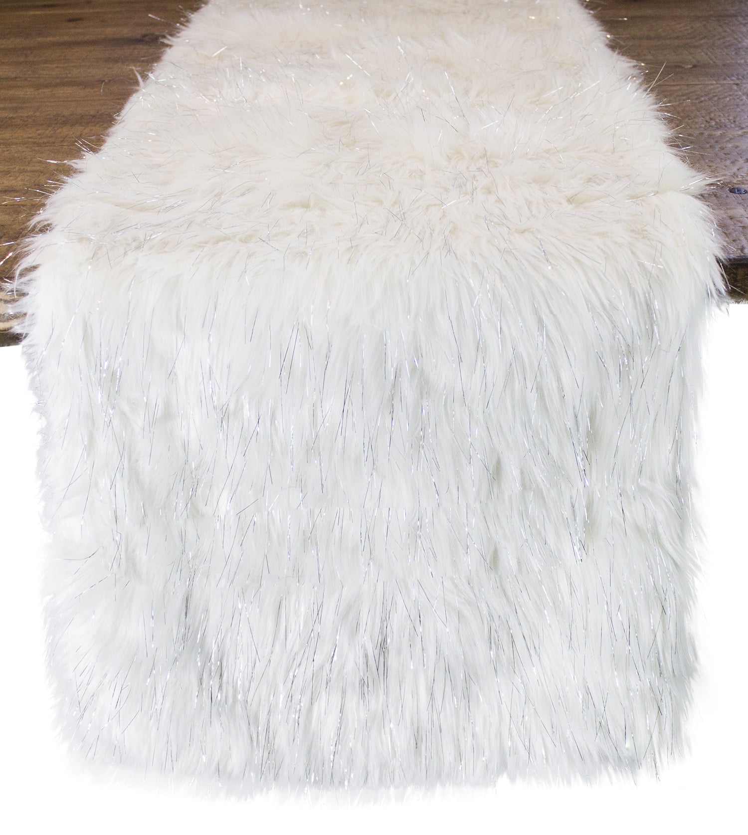 Holiday Christmas Decorative Exquisite Faux Fur with Silver Lurex