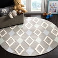 thumbnail image 4 of SAFAVIEH Kids Diamonds Wool Area Rug, Grey/Multi, 5' x 5' Square, 4 of 5