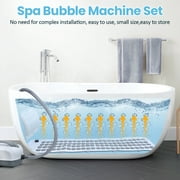 Baellsa Portable Spa Bubble Bath Mat, Full Body Bubbling Bath Mat with Remote & Pillow, Electric Air Pump & Adjustable Bubble Settings