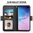thumbnail image 2 of Samsung Galaxy S10 + Case, Mobile Phone Leather Case PU Leather Case Wallet Cell Phone Case Cover Compatible for Samsung Galaxy S10 + Leather Case, Black, 2 of 7