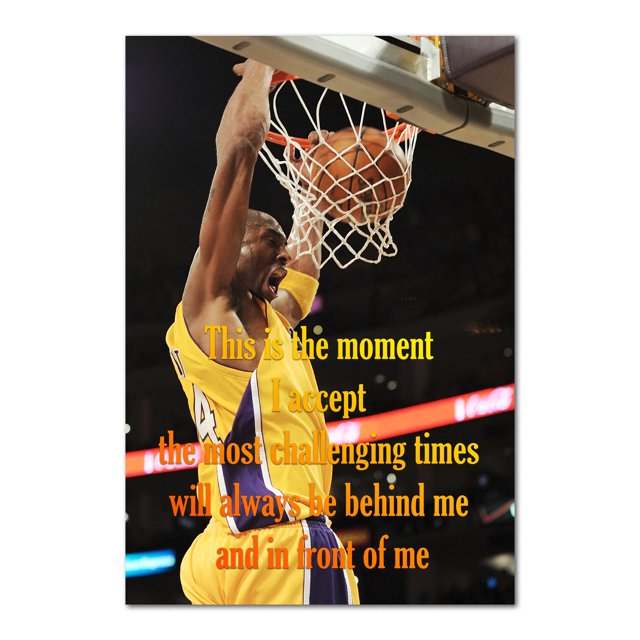 Kobe Bryant Poster Inspirational Wall Art 04 Mamba Mentality Quote Basketball Player Sports