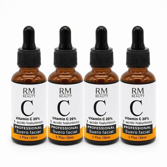 Set de 4 Serum de Vitamina C al 20% Hidratante Quita Manchas y Arrugas