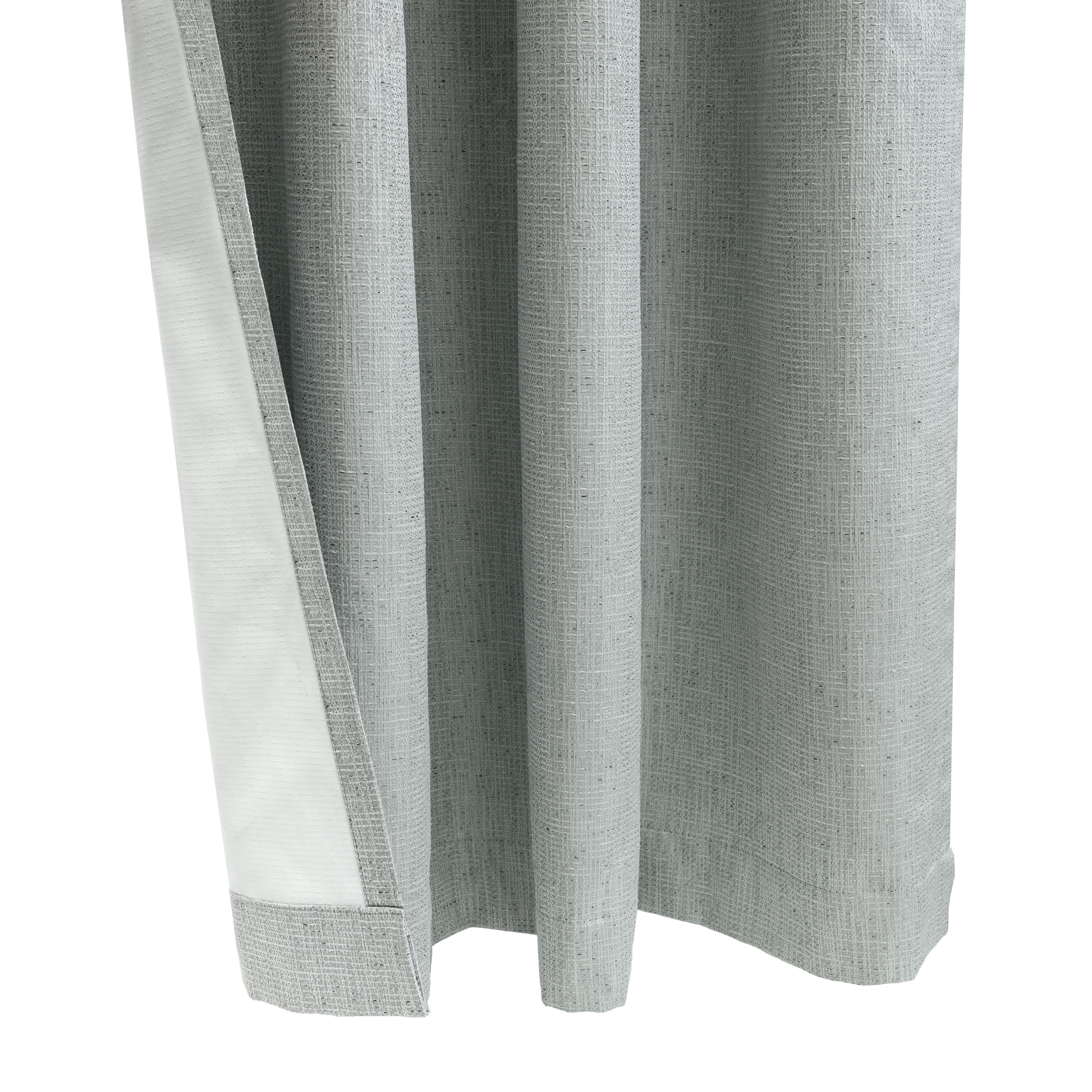Davie Total Blackout Multi Textured Fabric Dual Header(Back Tab/Rod Pocket) Curtain Panel 52" x 95" in Silver