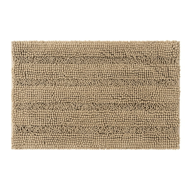 Matsuzay Alfombra Textura Limpieza fácil Lavable a máquina Sin vertimiento Poliéster Chenille absorbente Juegos de accesorios de baño Camello
