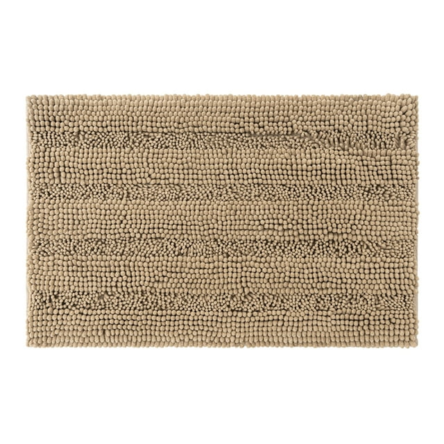 Billuyoard Alfombrilla de baño de poliéster Absorbente Antideslizante Inferior rápido y absorción fuerte Agarre fuerte Chenille Juegos de accesorios de baño Camello