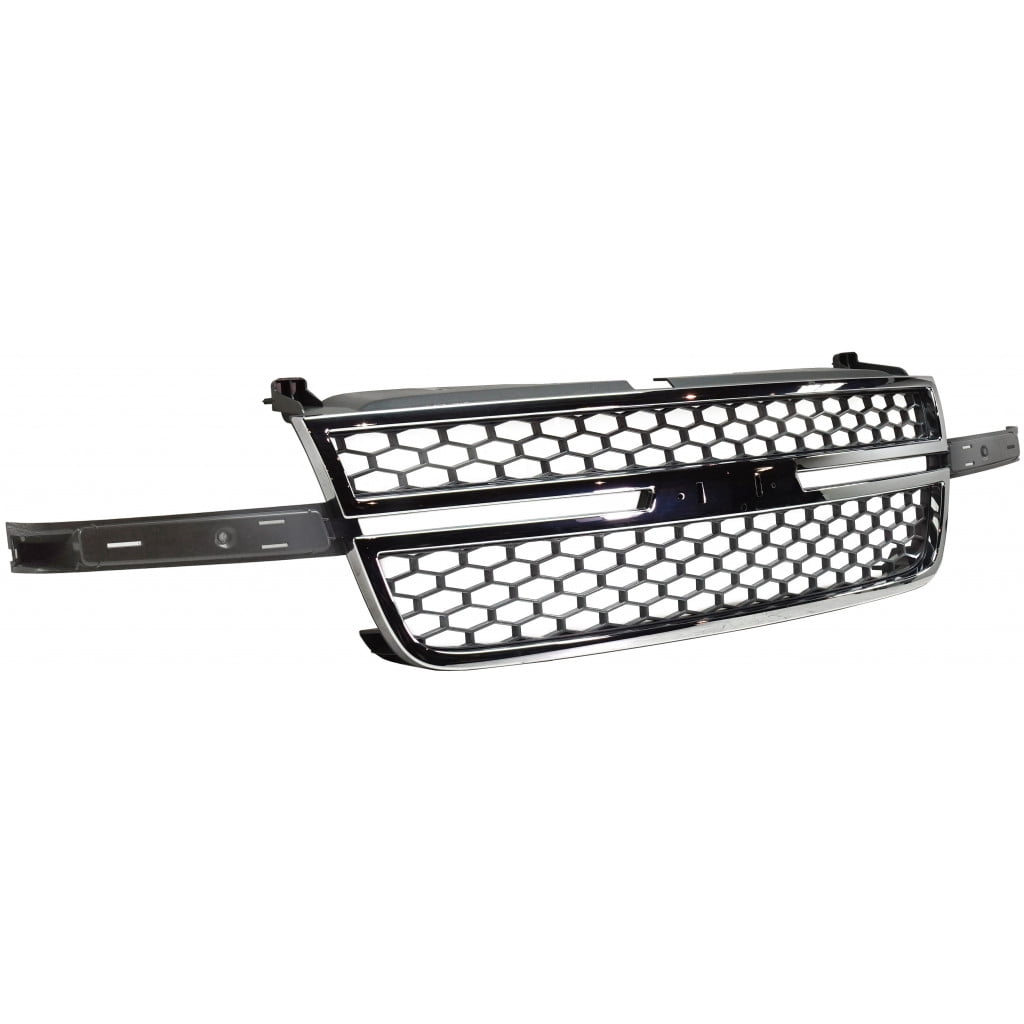 For Chevy Silverado 3500 Classic Grille Assembly 2007 | Honeycomb | Plastic | Chrome Shell / Painted Gray | w/o Center Bar | HD Model | GM1200546 | 12335956
