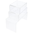 thumbnail image 1 of Weiweiguan 3Pcs Acrylic Cosmetics Display Stand Ladder Designed Storage Rack Jewelry Holder, 1 of 7