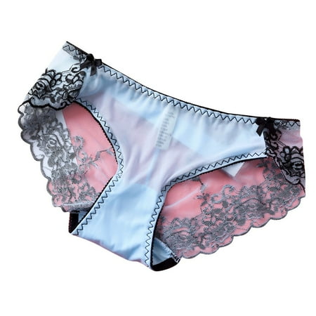 

Gaiseeis Women Pantie Sexy Lace knicker High Elastic Embroidery Yarn Underpants Underwear Blue XL