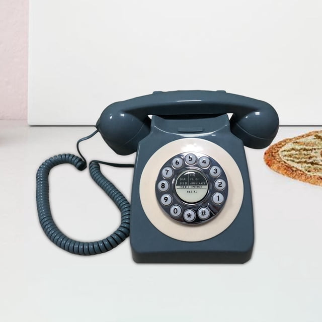 Teléfono fijo retro, teléfono de escritorio con cable, cable de para uso en hoteles y oficinas Gris perfke Teléfono fijo retro