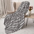 thumbnail image 3 of Sikiie Black White Stripes Cozy Flannel Fleece Throw Blanket: Lightweight & Thick for All Seasons - Perfect for Women, Men, & Kids"50"x40", 3 of 6