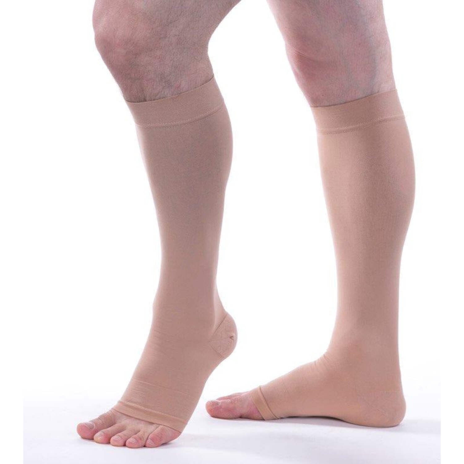 Allegro Surgical Knee High 20-30 mmHg Compression Socks, Open Toe, Wide Calf